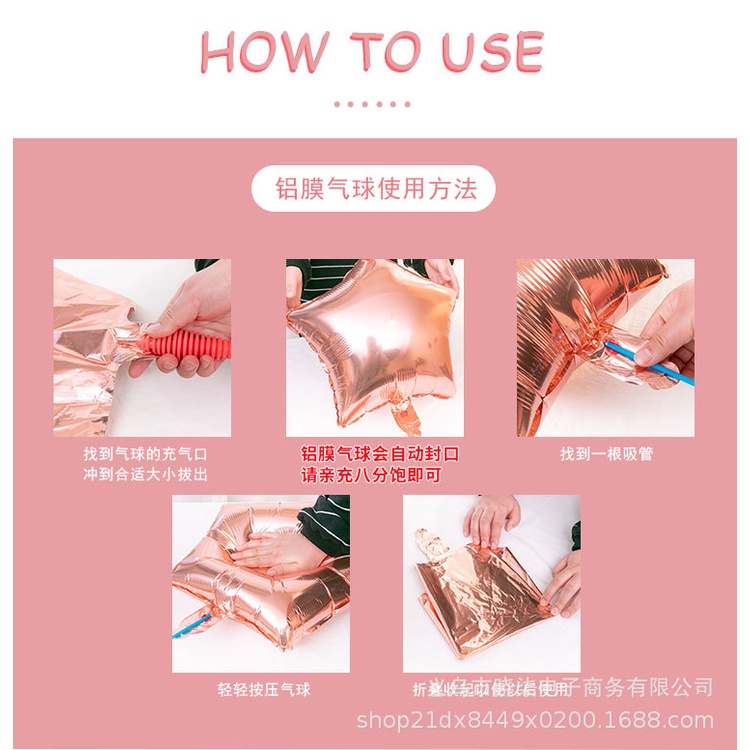 Bong Bóng Màng Nhôm Màu Vàng Hồng / Bạc Kỹ Thuật Số 100cm Trang Trí Tiệc Sinh Nhật Cho Bé