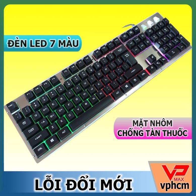 Xả Kho giá sốc Bàn phím Giả cơ Warship mặt nhôm chống tàn thuốc có đèn Led