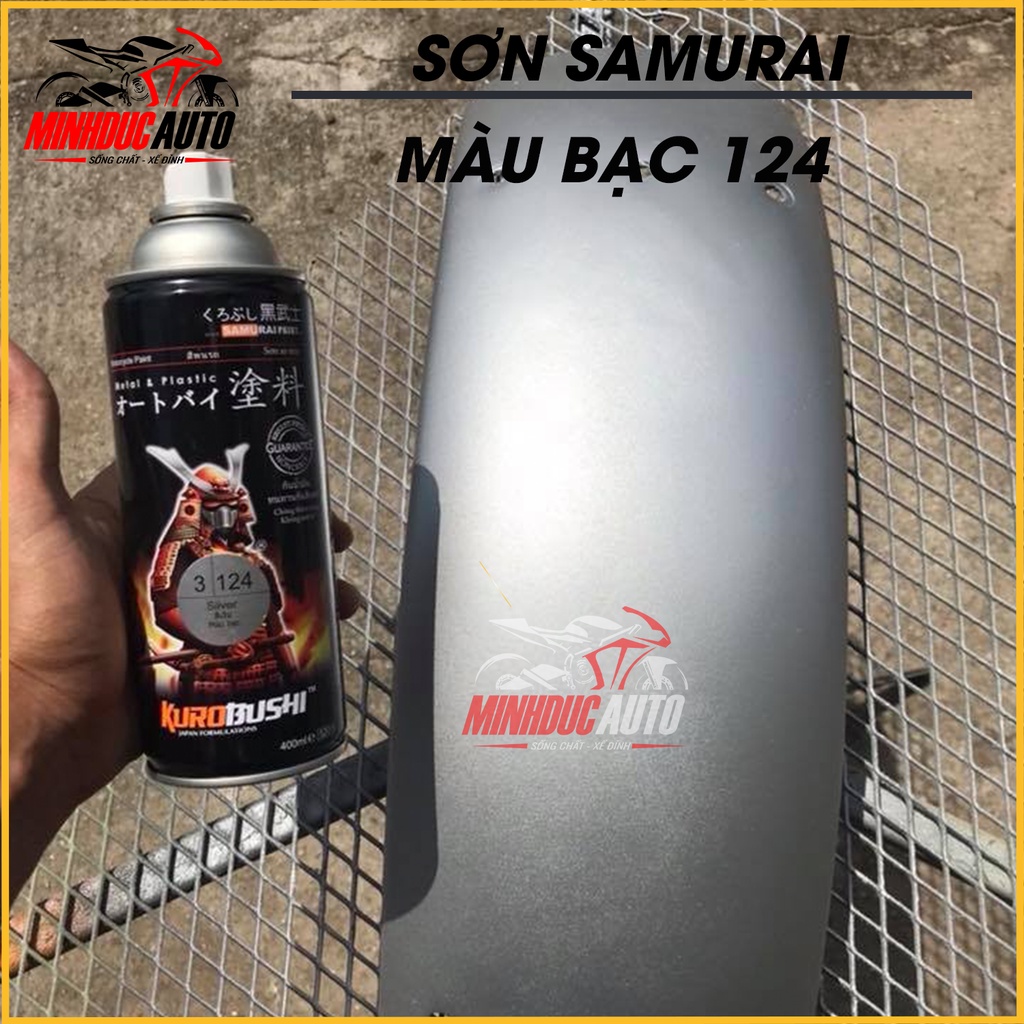 Sơn xịt Samurai 124 - chai sơn xịt cao cấp độ mịn cao dành cho sơn xe máy, ô tô