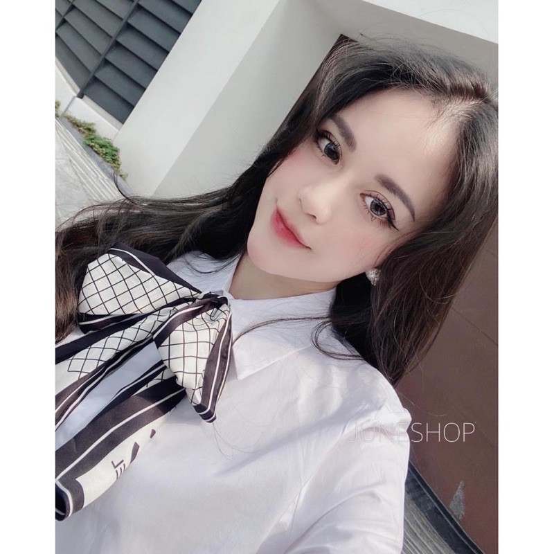 🦚🦚Sơ mi trắng nữ tay ngắn kèn tag nơ cực xinh🦚🦚