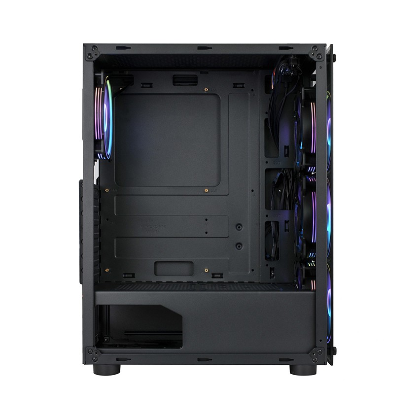 Vỏ Case Vitra POSEIDON G5 2 mặt kính - Kèm 3 Fan RGB (Mid Tower / Màu Đen)