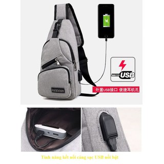 Túi đeo chéo nam chống trộm có cổng usb