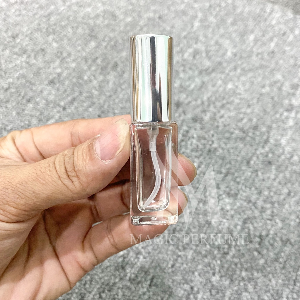 Chai chiết nước hoa thủy tinh 5ml  vuông dài loại đẹp, kín không chảy nước dạng phun sương