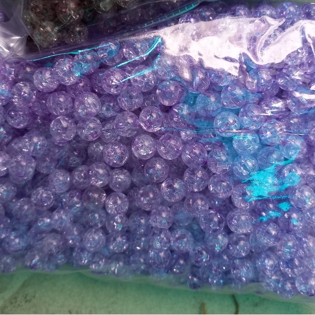 10/25/50gam hạt cườm nhựa nứt  nhiều màu 10mm - Nguyên liệu làm vòng tay, handmade
