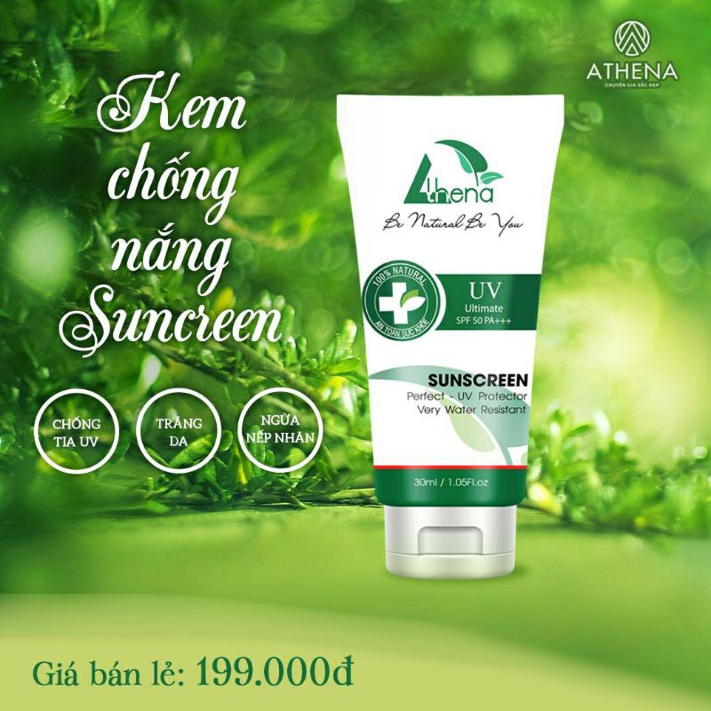 Kem chống nắng SUNSCREEN Athena  Dùng bật tone cực thích