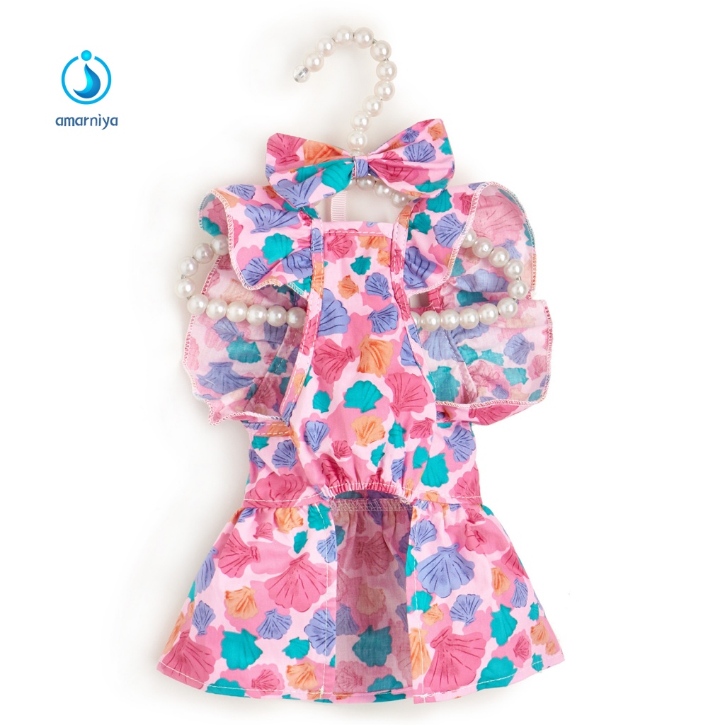 Đầm Mùa Hè Hai Chân Mềm Mại Họa Tiết AMAR Cho Cún Cưng