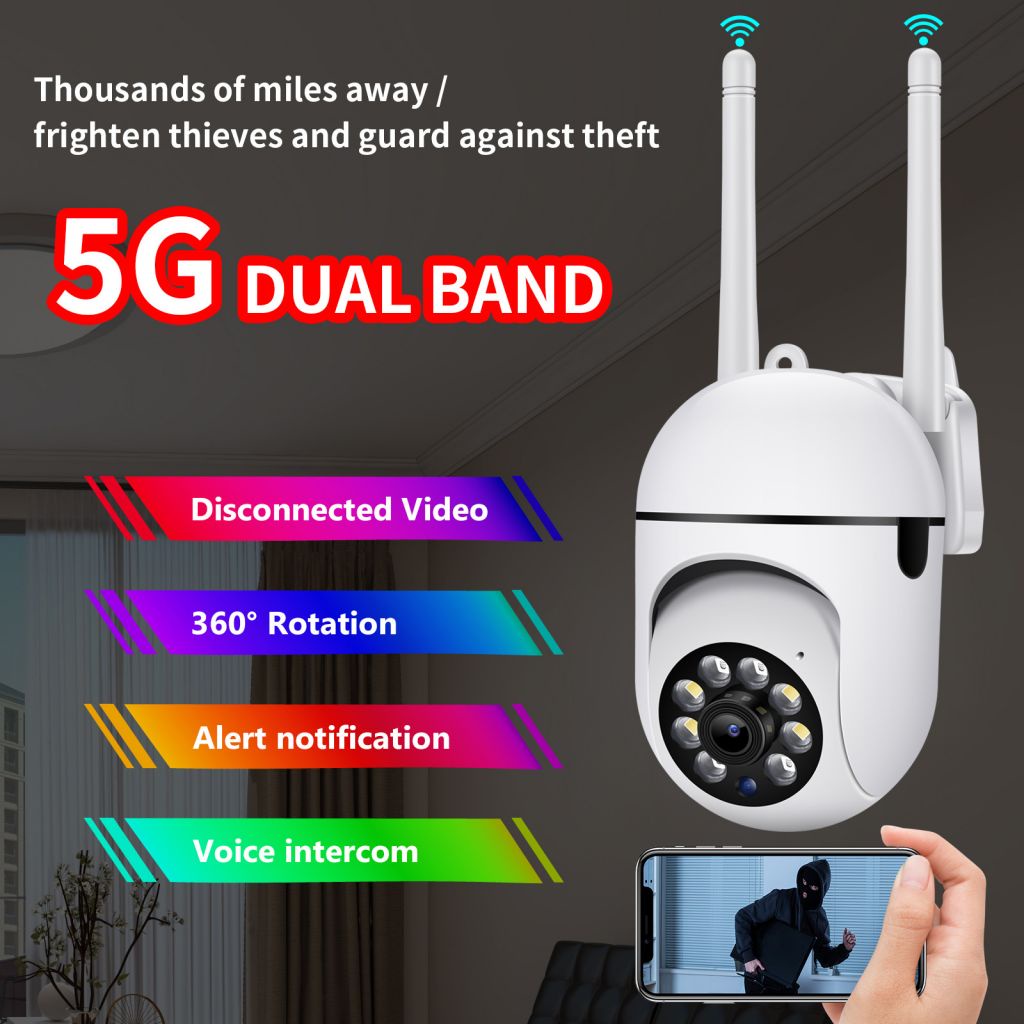 Camera Ip 2.4G/5G 1080P Không Dây Wifi Tầm Nhìn Ban Đêm Giám Sát An Ninh Phát Hiện Chuyển Động Pk A9 E27