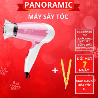 Máy sấy tóc công suất lớn 2 chế độ, máy sấy tóc tạo kiểu 2 chiều nóng lạnh Deliya màu hồng