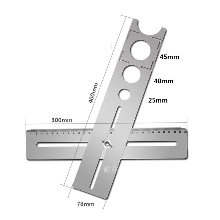 Thước định vị khoét lỗ gạch men, kính đa năng bằng inox 201 không gỉ