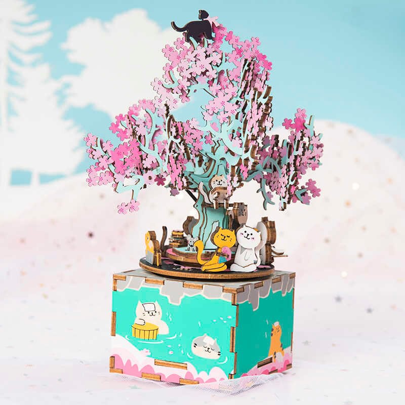 [BẢN XUẤT KHẨU TIẾNG ANH] Mô hình Hộp nhạc Cherry Blossom Tree AM409 Music Box