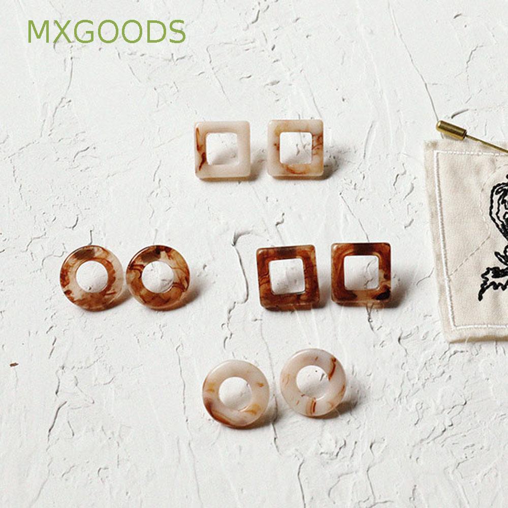 Bông tai dễ thương hình vuông đính đá mxgoods