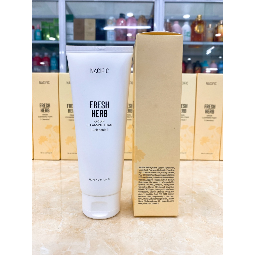 Sữa Rửa Mặt NACIFIC FRESH HERB ORIGIN CLEANSING FOAM CALENDULA Hàn Quốc 150ml