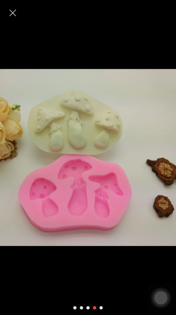 Khuôn rau câu silicon 4D 3 Cây nấm Mã N13D5K