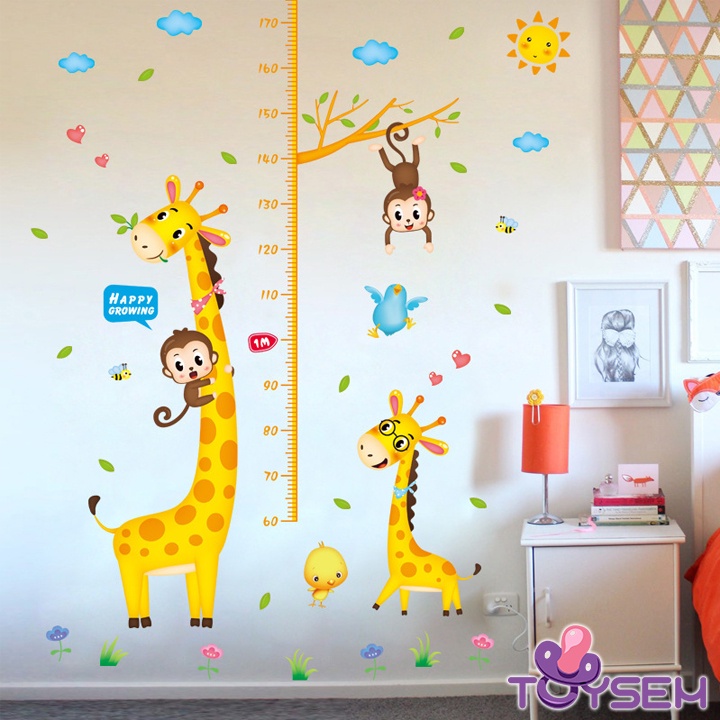 Decal đo chiều cao cho bé trang trí dán tường tiện lợi XL-8337 - Quà tặng sinh nhật cho bé