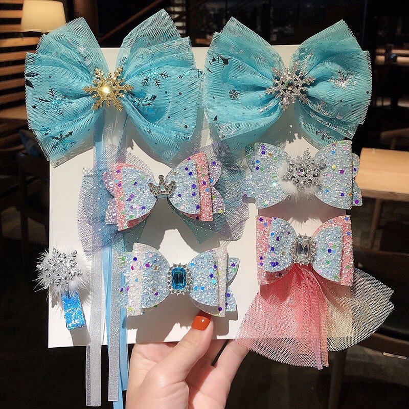 Kẹp tóc nơ voan cho bé gái