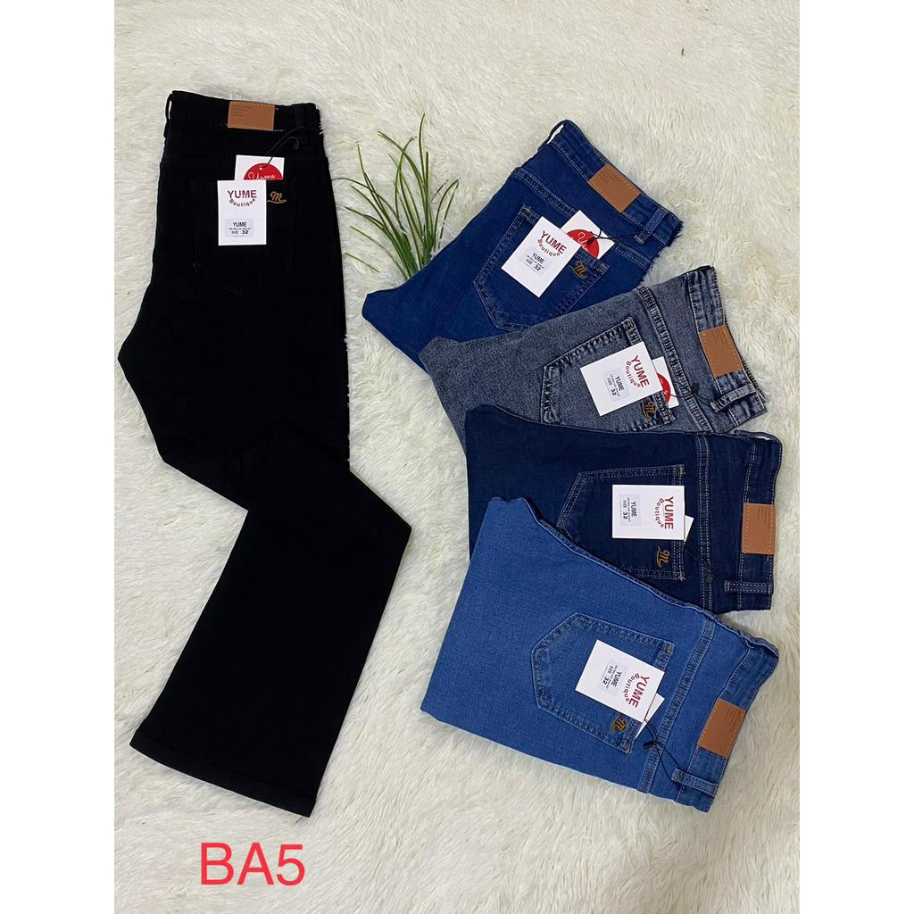 Quần dài jean BASS lưng cao thương Hiệu YUME  Vải dày và co giãn