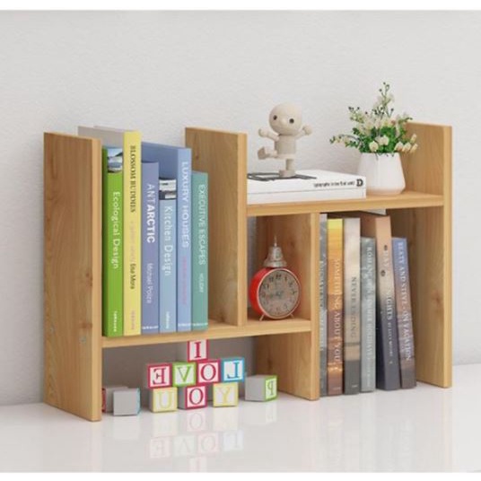 Kệ đựng sách vở cho bé, để trên bàn học hoặc bàn làm việc. Loại mini nhỏ, bằng Gỗ, tự lắp ráp thông minh, đa năng