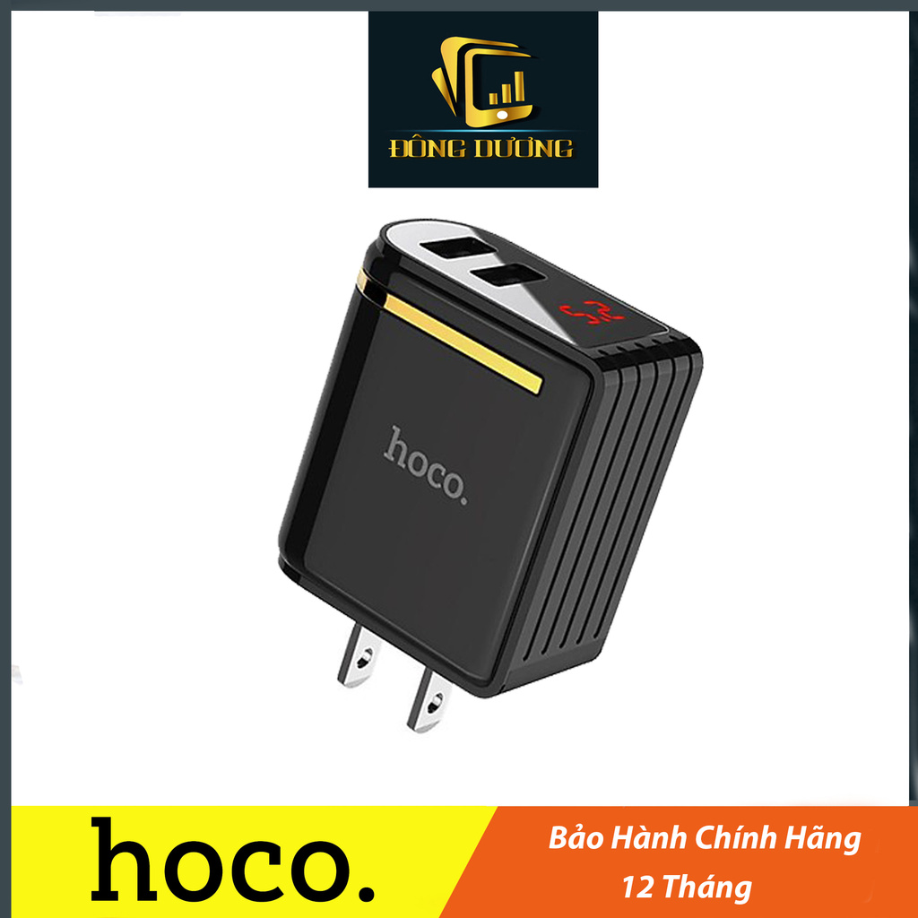 Củ sạc Hoco C39 sạc nhanh 2 cổng 2.4A / 12W,có đèn LED hiển thị dòng điện