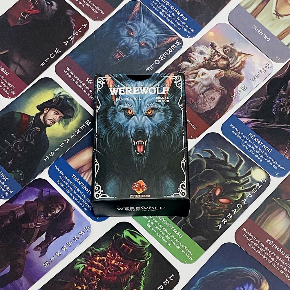 Bài ma sói Ultimate Deluxe 64 lá giá rẻ việt hóa giấy dày dặn kèm hướng dẫn TB-MSULR