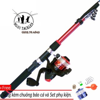 Bộ cần câu giá rẻ nhiều size kèm máy Tặng Chuông và Set 5 Phụ Kiện