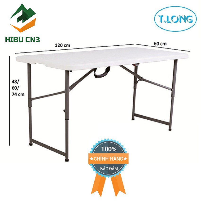 { Bàn Xếp Dã Ngoại }. Bàn xếp chữ nhật Thanh Long FH120 120 x 60 x 52.5/74 cm Màu trắng ngà rất thông minh, tiện lợi .