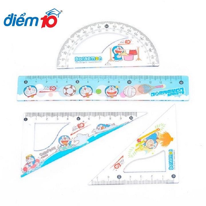 [Giao hỏa tốc] Bộ thước Điểm 10 𝑻𝒉𝒊𝒆̂𝒏 𝑳𝒐𝒏𝒈 TP-SR09/DO hình Doraemon