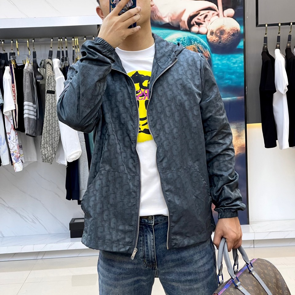 Áo khoác nam 𝘿𝙞𝙤𝙧 CD cao cấp dài tay có mũ hiện đại, thời trang