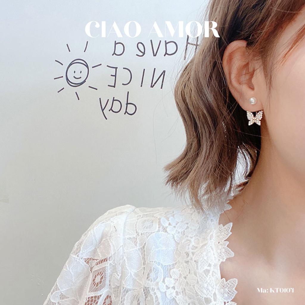 Khuyên tai nữ, bông tai cách ngọc gài sau Trang sức Ciao Amor - KT0104