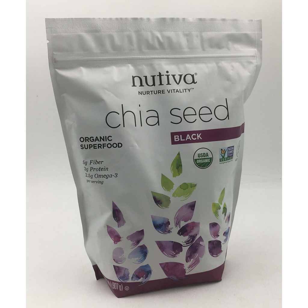 Hạt Chia organic hàng chuẩn hiệu Nutiva hàng Mỹ, Khối lượng 907gr.