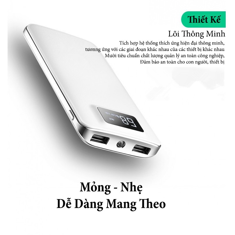 [ XẢ KHO ] Sạc Dự Phòng POWER BOX Dung Lượng Lớn 20000mAh Tích Hợp Màn Hình LCD Hiển Thị Dung Lượng Pin