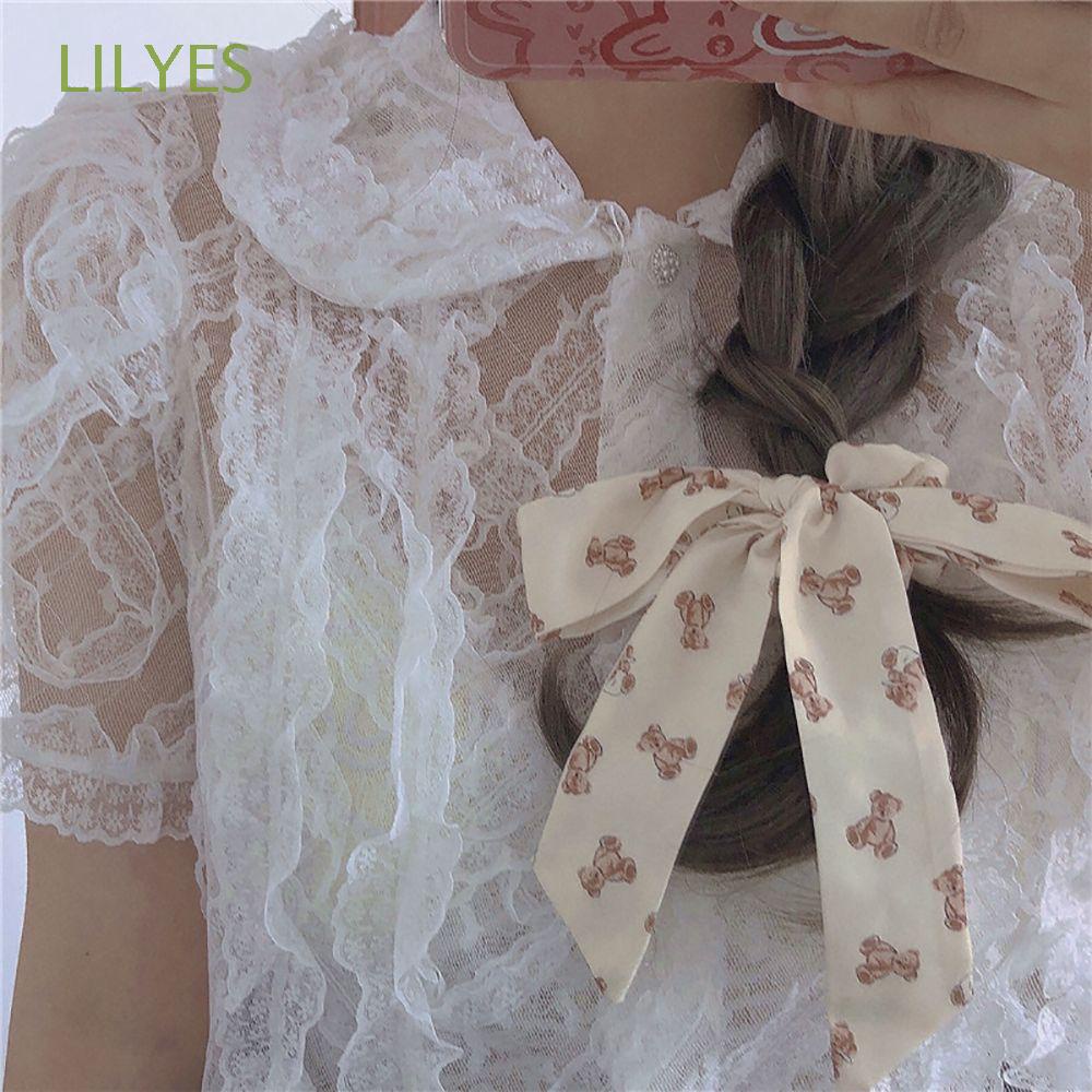 Dây Cột Tóc Thắt Nơ Bằng Vải Nhiều Màu Sắc Phong Cách Hàn Quốc Cổ Điển Dành Cho Nữ