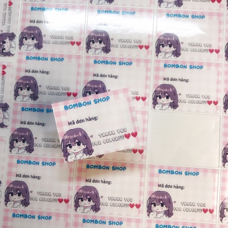 In  tem giấy nhãn dán, nhận in logo shop tem thank you theo yêu cầu có cắt bế.