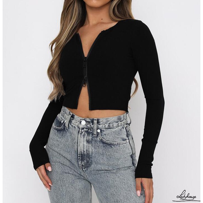 Áo Sweater Dệt Kim Tay Dài Cổ Chữ V Màu Sắc Đơn Giản Giữ Ấm Cho Nữ