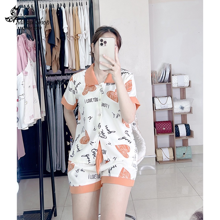 Đồ Ngủ Pijama Lụa Mango Tay Ngắn Quần Đùi Siêu Xinh, Phom Thoải Mái Rộng Rãi, Mềm Mịn, Độc Lạ MÃ PC