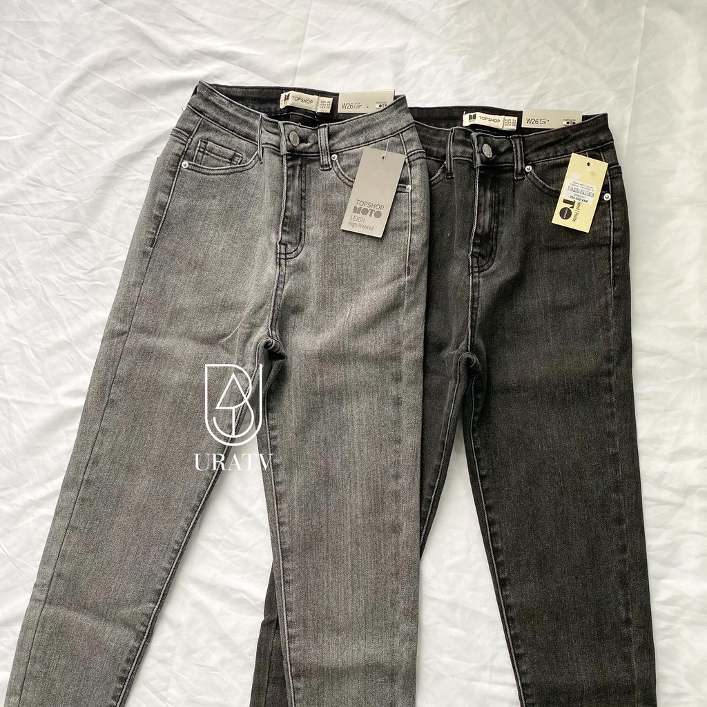 [FREESHIP - ẢNH CHÍNH CHỦ] Quần SKINNY jean XÁM LƯNG CAO T0PSH0P 260