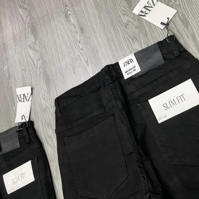 Quần jeans nam ZR ĐEN Quần jean dáng Skinny & Slim Fit Ống Côn co dãn tôn dáng - Gin Store