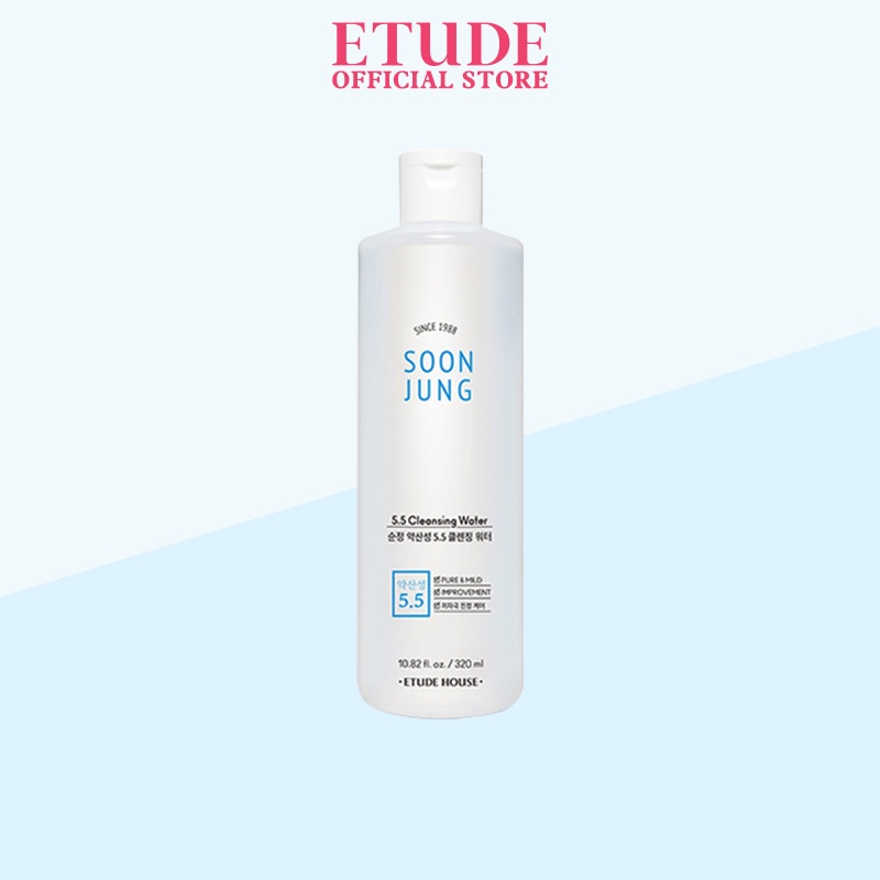 Nước Tẩy Trang lành tính diu nhẹ Etude SoonJung 5.5 Cleansing Water 320ml Làm Sạch Da Hiệu Quả