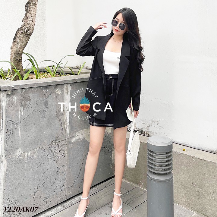 Áo vest nữ blazer đen 2 lớp dáng dài có túi mổ THOCA HOUSE kiểu dáng basic trang trọng cho đi làm, đi tiệc | BigBuy360 - bigbuy360.vn