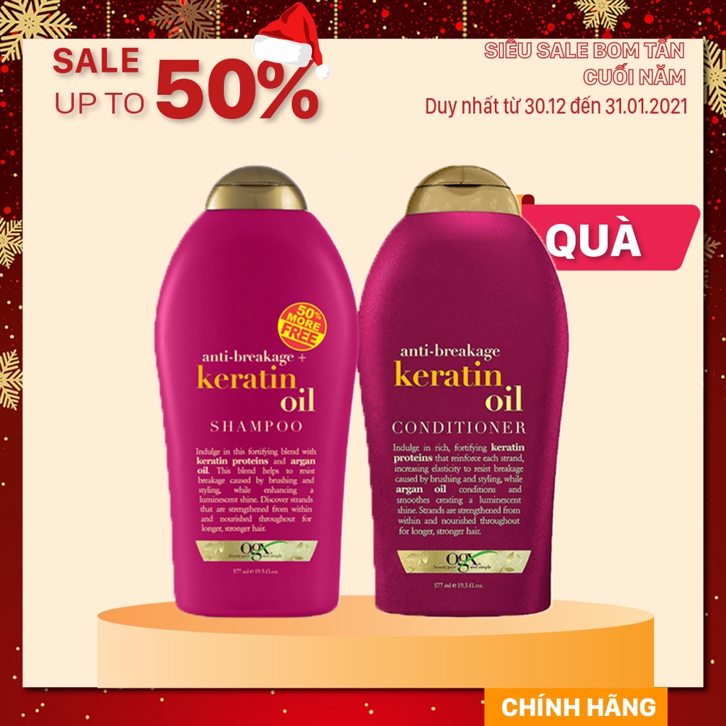 Bộ Gội – Xả OGX Keratin Oil (2577mL)