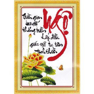 Tranh Thêu Chữ Thập Trần Gian Bao Nỗi Thăng Trầm, Lấy Điều Giác Ngộ Tu Tâm Tịnh Thiền P8467 (KHÁCH TỰ THÊU) KT:49X76CM