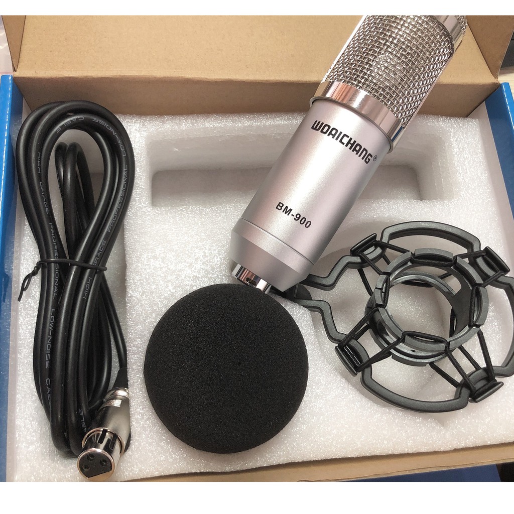 Mic thu âm Waichang BM 900 cao cấp, kết hợp soundcard K10 và H9,V8,V10, hàng đẹp Smarttnt.vn