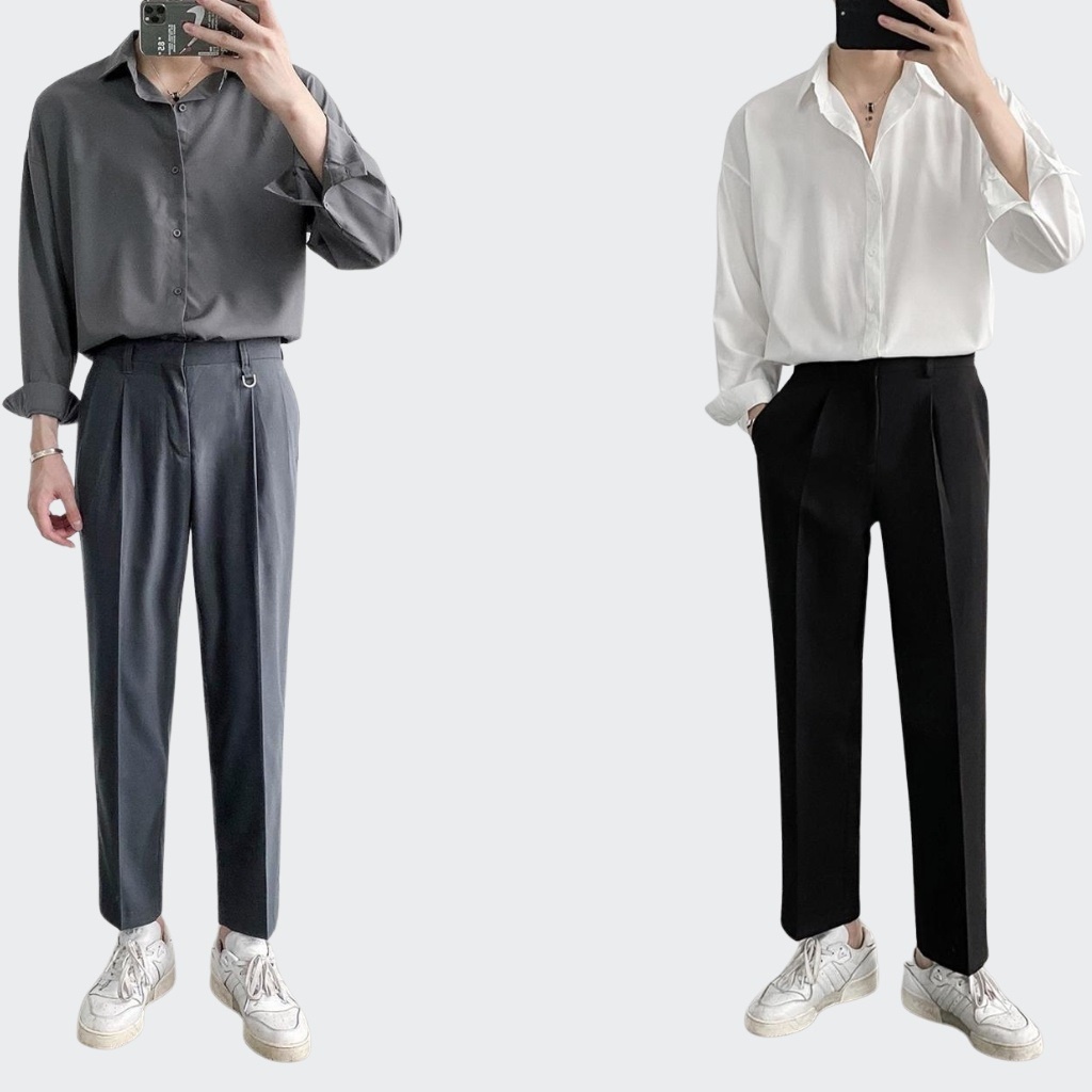 Quần âu nam dáng suông công sở chất tuyết mưa phong cách Hàn Quốc AU01 - OVERMAN