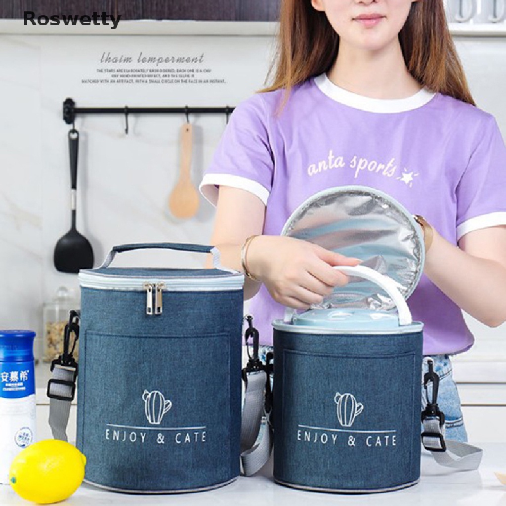 Túi tròn đựng hộp cơm trưa dày dặn cách nhiệt tiện dụng