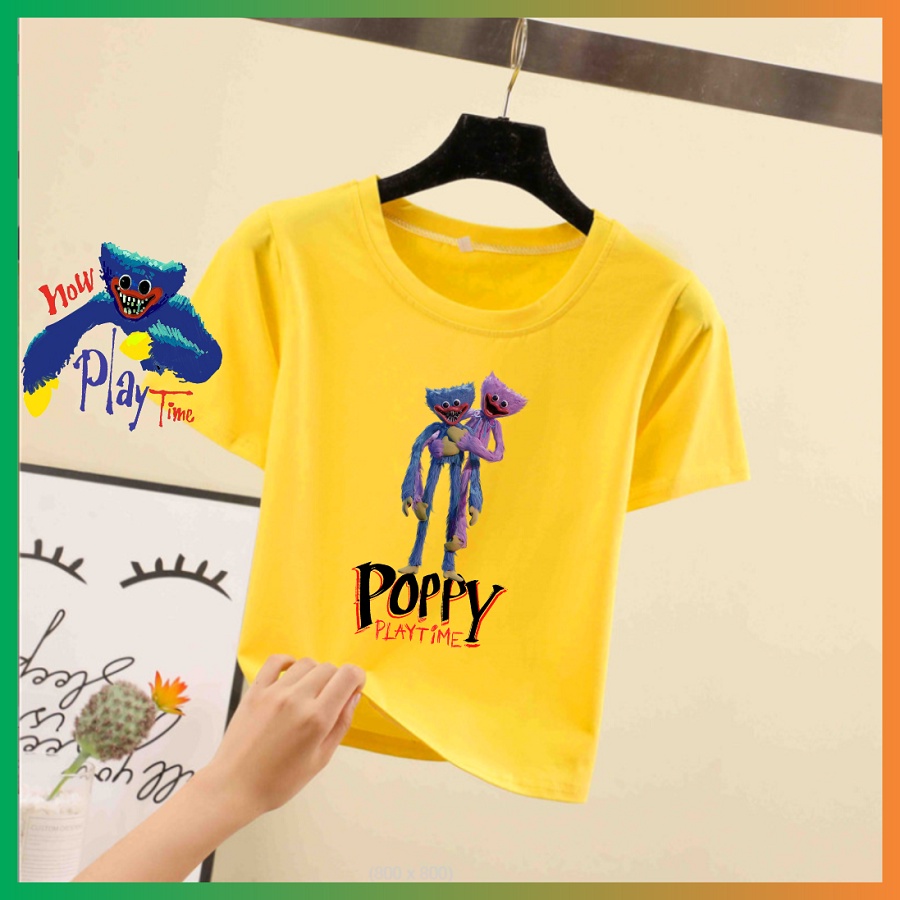 Poppy Playtime Huggy Wuggy Áo thun màu vàng giá rẻ cho trẻ em