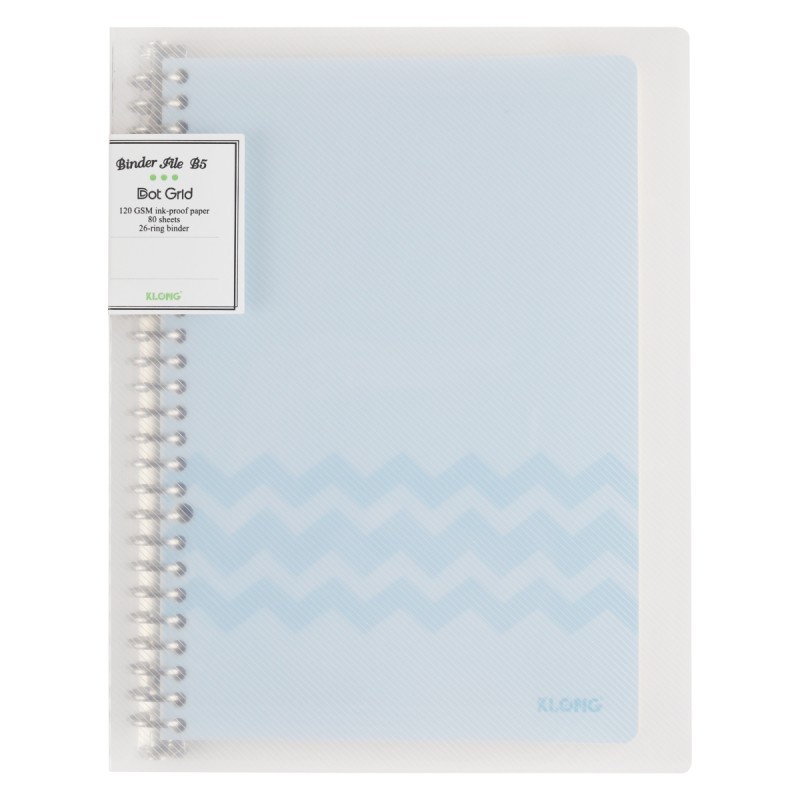 Sổ binder Klong còng sắt B5 80 tờ - 160 trang Dot grid 26 chấu kèm 5 tab phân trang VPPTUEMINH, dễ refill Klong MS 551