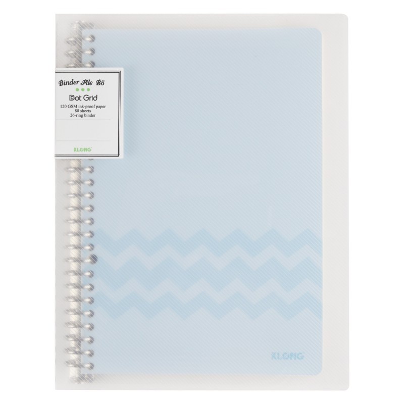 Sổ binder Klong còng sắt B5 80 tờ Dot grid  26 chấu kèm 5 tab phân trang, dễ refill Klong MS 551