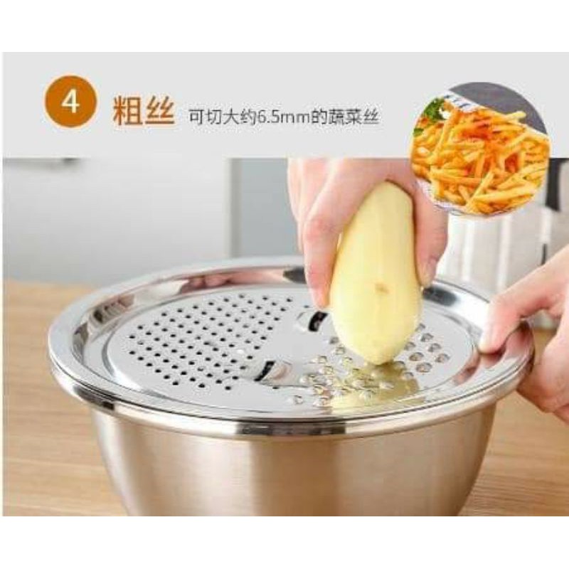 SET 3 BỘ RỔ NẠO INOX ĐA NĂNG