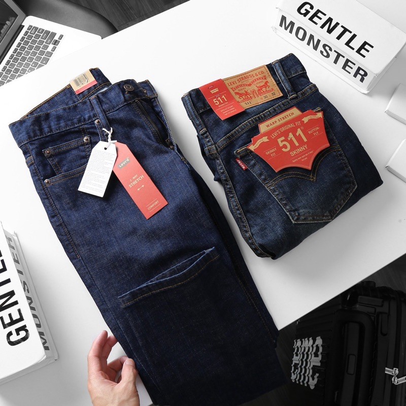 Quần Jean Nam cambodia Levi mẫu mới 2021-ống đứng jean co giản Hải An Jeans
