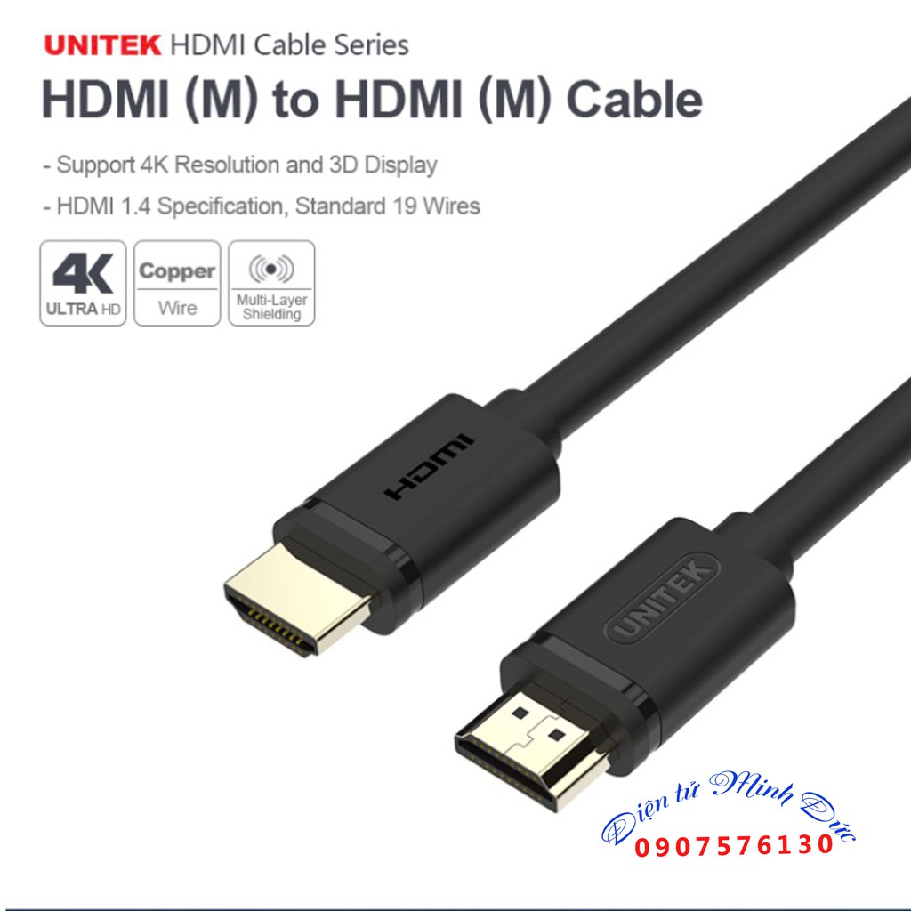 cable hdmi Unitek 5m Y-C140 ( Hàng chính hãng)