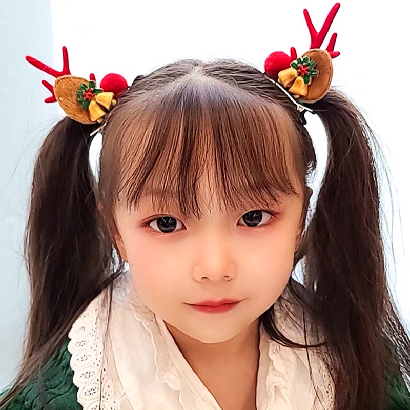 Kẹp tóc Noel sừng tuần lộc BBShine, Set 2 kẹp tóc Giáng sinh trang trí đáng yêu lạ mắt  – NOEL006